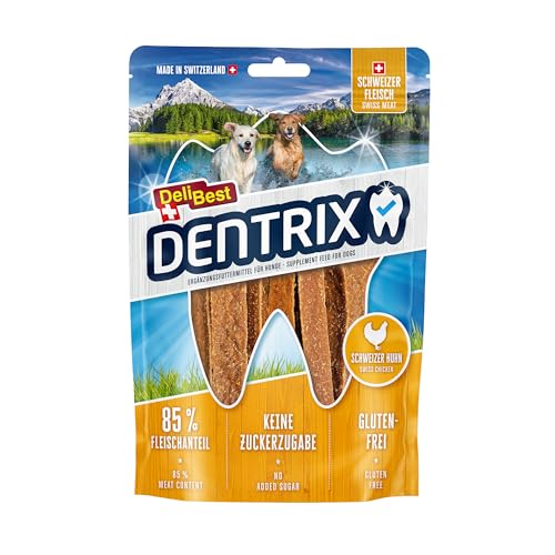 DeliBest Dentrix aus Schweizer Hähnchen I Hunde dental Sticks für Zahnreinigung I kalt geformt - schmackhafter Hunde Snack aus frischem Fleisch I Hundezahnpflege Snack 70g von DeliBest