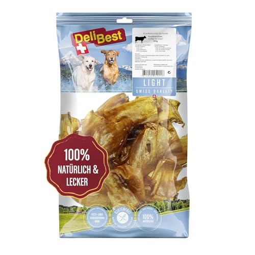 DeliBest Light Knabberohren gourmet I Dental Sticks I Hundesnacks getreidefrei I Rinderohren für Hunde I Rinderohren getrocknet I Hundezahnpflege Snack 500g von DeliBest