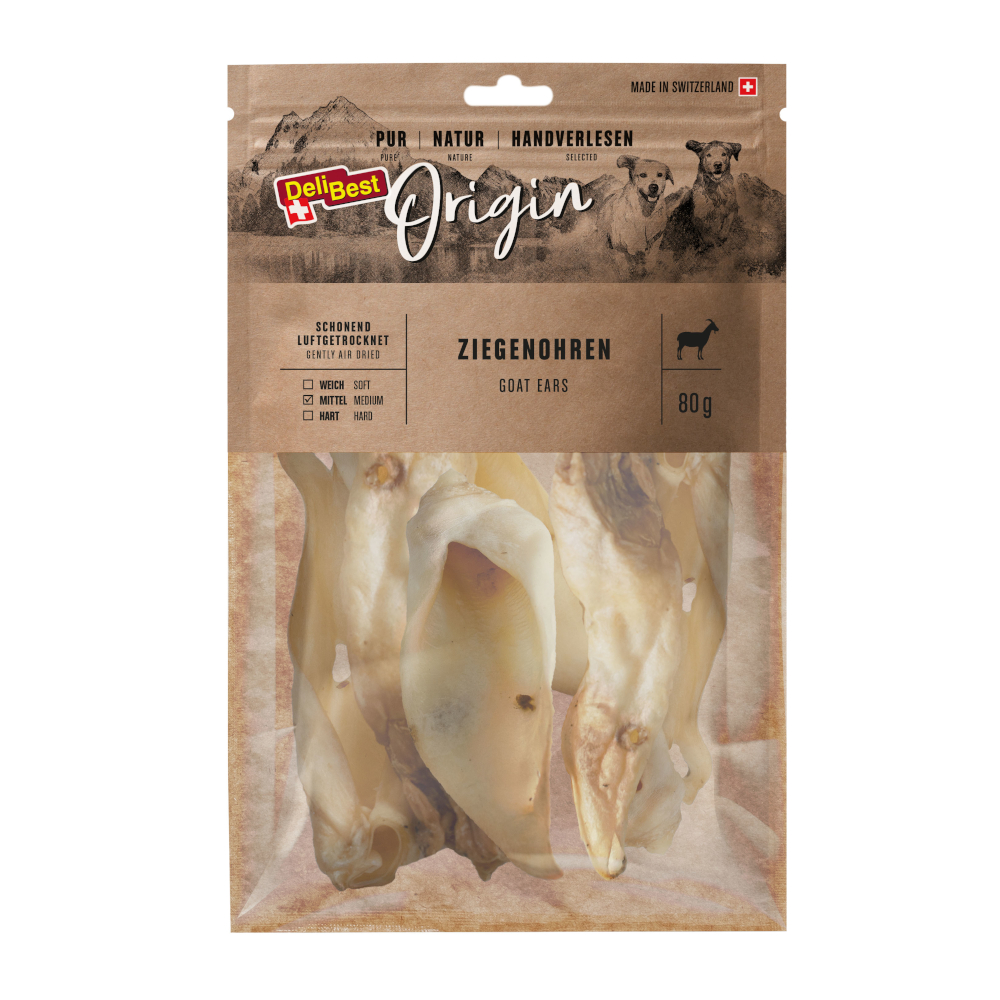 DeliBest Origin Ziegenohren - Sparpaket: 2 x 80 g von DeliBest