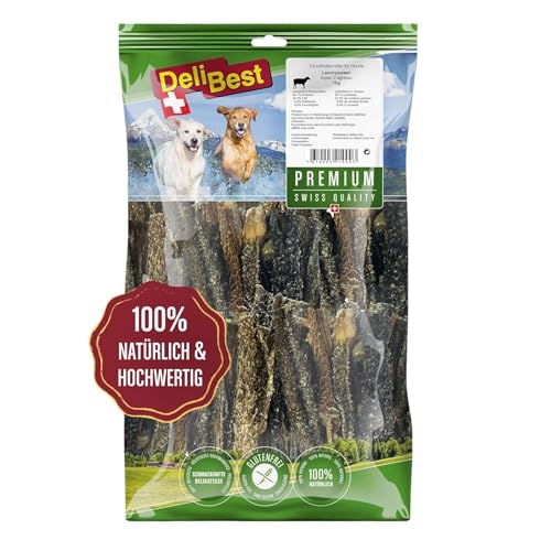 DeliBest Premium Lammpansen I leckere Kausnacks für sensible oder magenempfindliche Hunde I Kauartikel für Hunde zu 100% natürlich - ohne Zusätze I Hunde Kauartikel 1 kg von DeliBest