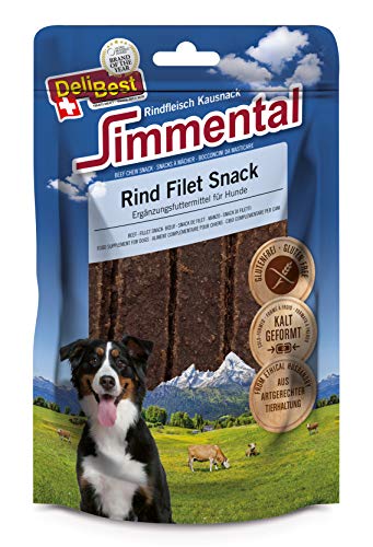 DeliBest Simmental Rind Filet Snacks I Gesunde Rindfleischsnacks für Hunde I Schweizer Fleisch bekömmlich I Hoher Fleischanteil I Ohne Zusatzstoffe I leckere Hundesnacks 90g von DeliBest