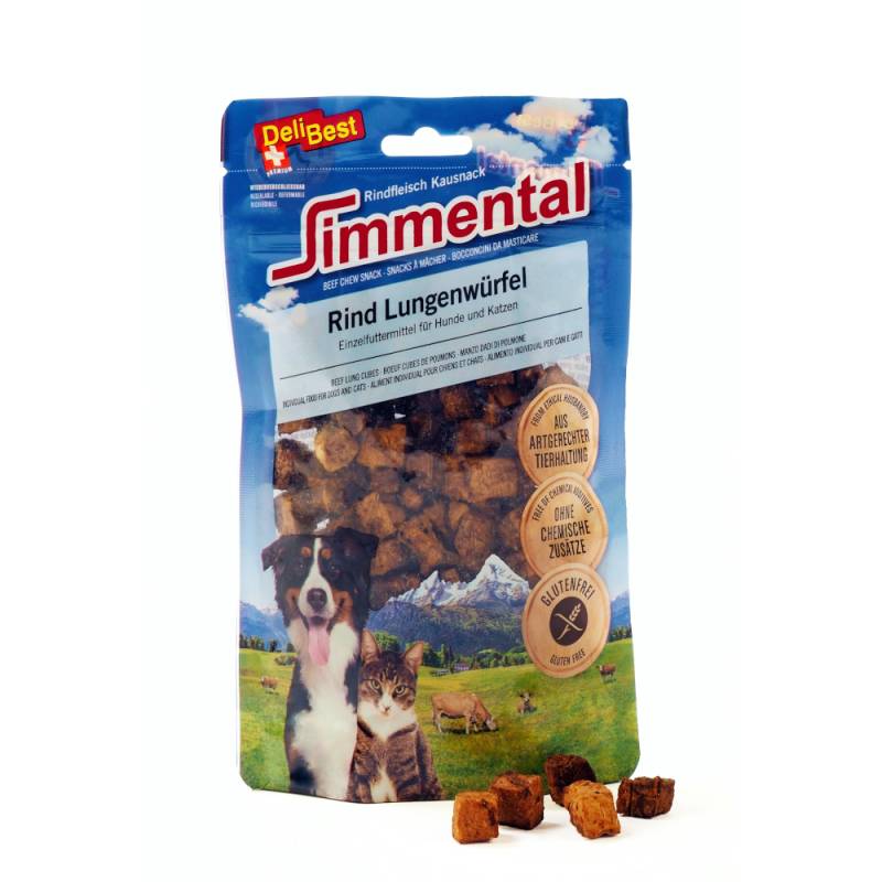 DeliBest Simmental Rind Lungenwürfel - Sparpaket: 8 x 60 g von DeliBest