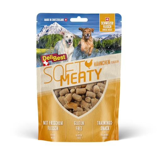 DeliBest Soft Meatys aus Hähnchenfleisch I Hundesnacks getreidefrei I Hundeleckerli I Leckerli zur Belohnung oder beim Training I Leckerli Hund I Hunde Snack mit hohem Fleischanteil I 150 g von DeliBest