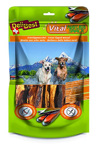 DeliBest Vital Natura Snack Meermuschel + Glucosamin I Kausnack für Hunde I für jedes Alter und jede Größe I auch zur Zahnreinigung perfekt geeignet I natürlicher Hundesnack I 200g Packung von DeliBest