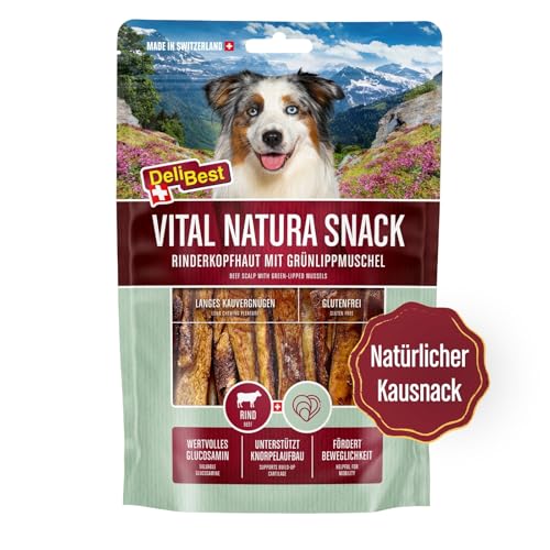 DeliBest Vital Natura Snack Meermuschel + Glucosamin I Kausnack für Hunde I für jedes Alter und jede Größe I auch zur Zahnreinigung perfekt geeignet I natürlicher Hundesnack I 200g Packung von DeliBest