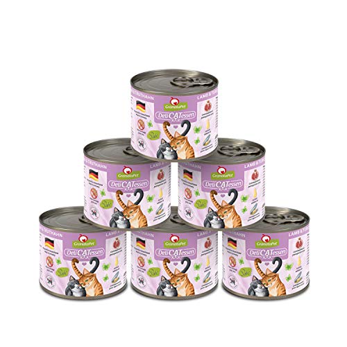 GranataPet Delicatessen Lamm & Truthahn, 6 x 200 g, Nassfutter für Katzen, Katzenfutter für Feinschmecker, Futter ohne Getreide & ohne Zuckerzusätze von GranataPet