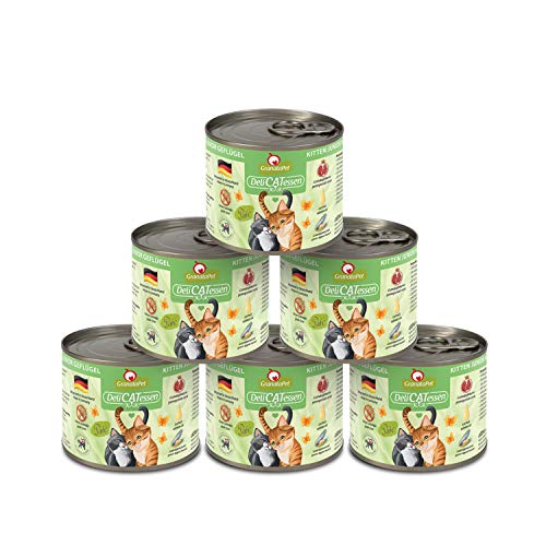 GranataPet DeliCatessen Kitten / Junior Geflügel, Nassfutter für Katzen, Katzenfutter für Feinschmecker, Futter ohne Getreide & ohne Zuckerzusätze, 6 x 200 g von GranataPet
