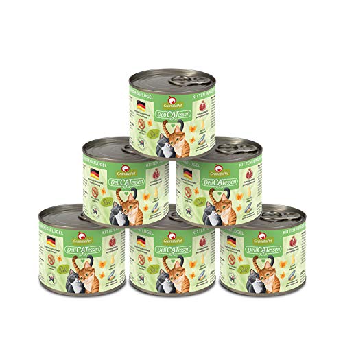 GranataPet DeliCatessen Kitten / Junior Geflügel, 6 x 200 g, Nassfutter für Katzen, Katzenfutter für Feinschmecker, Futter ohne Getreide & ohne Zuckerzusätze von GranataPet