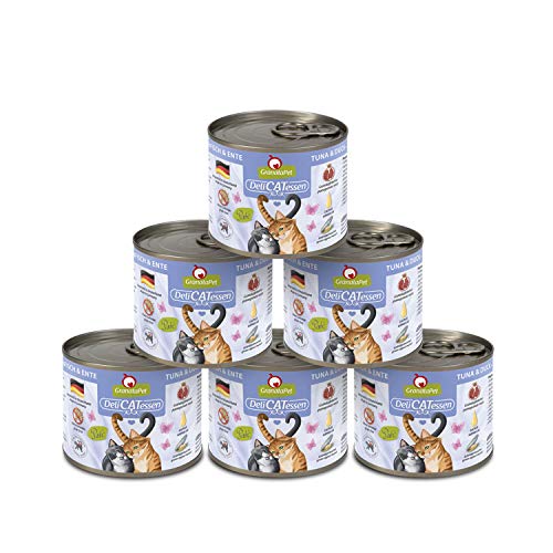 GranataPet DeliCatessen Thunfisch & Ente, Nassfutter für Katzen, Katzenfutter für Feinschmecker, Futter ohne Getreide & ohne Zuckerzusätze, 6 x 200 g von GranataPet