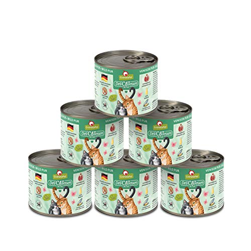 GranataPet DeliCatessen Wild PUR, Nassfutter für Katzen, Futter ohne Getreide & ohne Zuckerzusätze, Katzenfutter mit hohem Fleischanteil & hochwertigen Ölen, 6 x 200 g von GranataPet