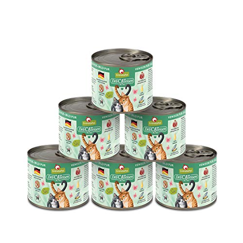 GranataPet Delicatessen Wild PUR, 6 x 200 g, Nassfutter für Katzen, Futter ohne Getreide & ohne Zuckerzusätze, Katzenfutter mit hohem Fleischanteil & hochwertigen Ölen von GranataPet