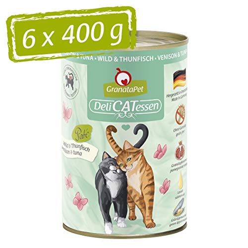 GranataPet DeliCatessen Wild & Thunfisch, Nassfutter für Katzen, Katzenfutter für Feinschmecker, Futter ohne Getreide & ohne Zuckerzusätze, 6 x 400 g von GranataPet
