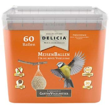 Delicia Meisenballen ganzjahres Garten Vogelfutter 60 Stück von Delicia
