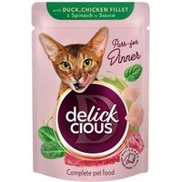 Delickcious Nassfutter für Katzen Ente 12x85 g von Delickcious