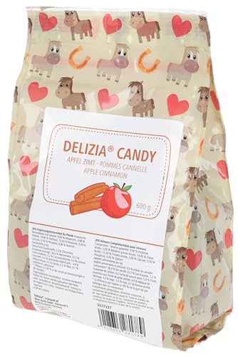 Kerbl Delizia Candy (Geschmacksrichtung Apfel/Zimt, 600 g Beutel, Leckerli für Pferde, hochwertige und natürliche Zutaten) 3227337 von Delizia
