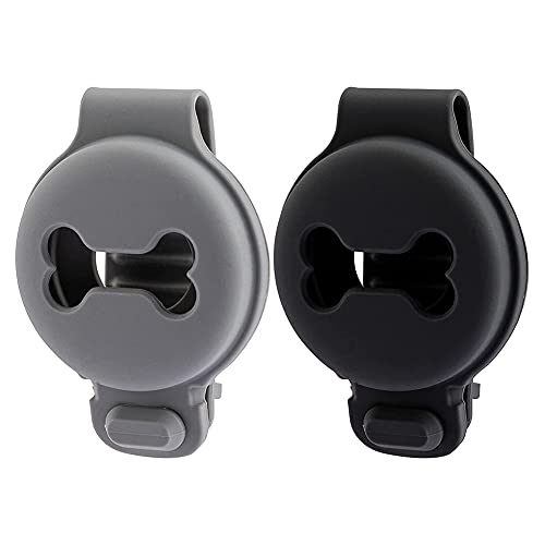 Dellx 2 Stück Haustier Silikon Schutzhülle für Anti- Knochen Form Halsband Halter Pet Tracker Cover-Schwarz + Grau von Dellx