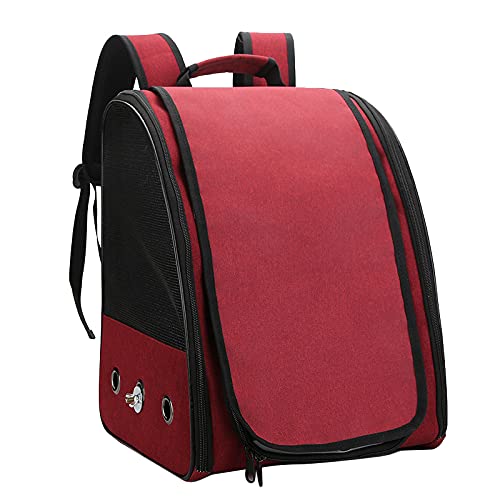 Dellx Portable Bird Bag Breathable Papagei Out Rucksack Pet Travel Box for and Small,Red von Dellx