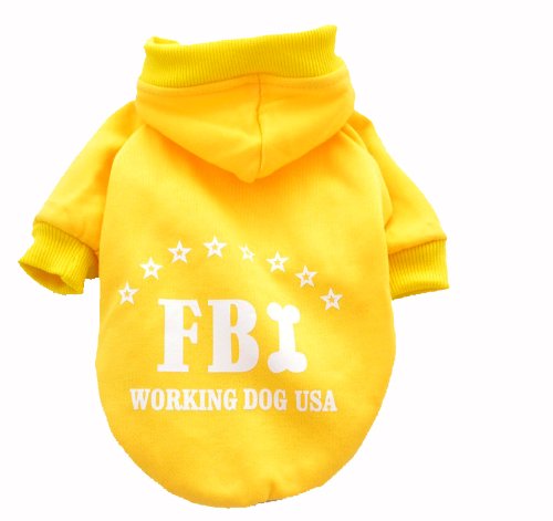 Demarkt Hunde Kleidung FBI Hunde Haustier Kleidung Hundemantel T-Shirt Apparel in Gelb L Demarkt Hunde Kleidung FBI Hunde Haustier Kleidung Hundemantel T-Shirt Apparel in Gelb L von Demarkt