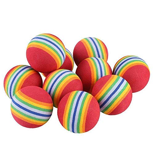 Demarkt Schaumstoff Katzenspielzeug Katze Spielbälle Regenbogenball 3.5cm (10 Stück) von Demarkt