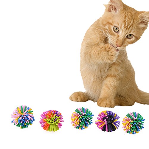 Demiawaking 5 Teile/Set Kunststoff Bunte Pet Bälle Katze Chew Chase Pet Spielzeug Bälle von Demiawaking