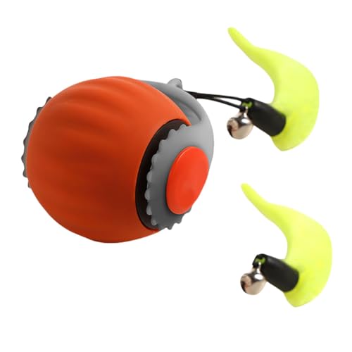 Demiawaking Interaktiv Katzenspielzeug, USB Aufladbar, Selbstbeschäftigung Ball, rollender Katzenball, Katzenspielzeug Elektrisch Ball, Spielzeug für Katzen mit Ersatzschwanz (Rot) von Demiawaking