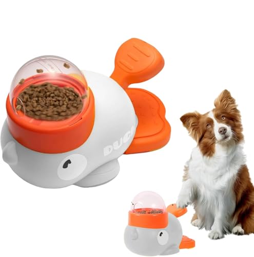 Langsame Futterspender für Haustiere Hunde, Futterautomat Katzenfutter, Futterstation für Katzen und Hunde, Interaktives Intelligenzspielzeug, Intelligent Hundespielzeug (Weiss) von Demiawaking