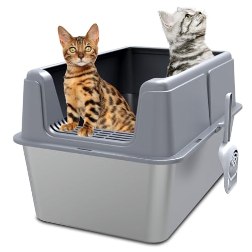Demiwise Edelstahl-Katzentoilette mit Deckel, 35,6 cm, XL Katzentoilette mit hoher Seite, Anti-Urinleckage, einfache Reinigung und geruchlos, inklusive Schaufel Demiwise Edelstahl-Katzentoilette mit Deckel, 35,6 cm, XL Katzentoilette mit hoher Seite, Anti-Urinleckage, einfache Reinigung und geruchlos, inklusive Schaufel von Demiwise