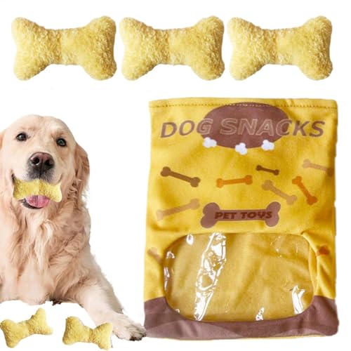 Demsyeq Kauspielzeug für Welpen, gefüllter Knochen – weicher Plüsch, Schnüffel-Snüffel-Snack-Tasche, gefüllter Knochen, Hundespielzeug, Knistern, lustiges interaktives , niedliches Demsyeq Kauspielzeug für Welpen, gefüllter Knochen – weicher Plüsch, Schnüffel-Snüffel-Snack-Tasche, gefüllter Knochen, Hundespielzeug, Knistern, lustiges interaktives , niedliches von Demsyeq