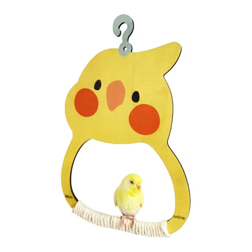 Demsyeq Papageienschaukel – Sittichkäfig, Vogelschaukel, Spielzeug, Holz-Sitzstange, bunter Schnabelschleiftrainer, Lebensraumdekoration für Lovebird, Sittiche, Nymphensittiche Demsyeq Papageienschaukel – Sittichkäfig, Vogelschaukel, Spielzeug, Holz-Sitzstange, bunter Schnabelschleiftrainer, Lebensraumdekoration für Lovebird, Sittiche, Nymphensittiche von Demsyeq