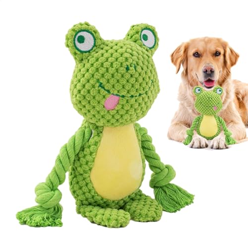 Demsyeq Quietschspielzeug für kleine Hunde, Cartoon-Seilpuppe für Welpen, lustiges, quietschendes Kauspielzeug für Haustiere, Fuchs, Elefant, Froschpuppe, Stimulationszähne, interaktives Kauspielzeug Demsyeq Quietschspielzeug für kleine Hunde, Cartoon-Seilpuppe für Welpen, lustiges, quietschendes Kauspielzeug für Haustiere, Fuchs, Elefant, Froschpuppe, Stimulationszähne, interaktives Kauspielzeug von Demsyeq