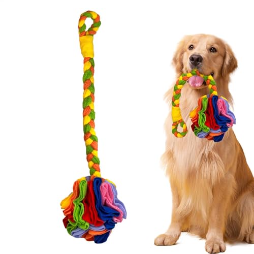 Demsyeq Schnüffelspielzeug für Hunde – interaktives Schnüffelspielzeug für Hunde, Unterhaltungsaktivität, waschbar, sicherer Haustier-, Welpenspender, langsamer Futterspender Demsyeq Schnüffelspielzeug für Hunde – interaktives Schnüffelspielzeug für Hunde, Unterhaltungsaktivität, waschbar, sicherer Haustier-, Welpenspender, langsamer Futterspender von Demsyeq