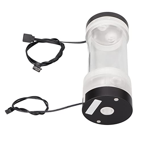 Denash Acrylwassertank Langlebig 200 Ml Kapazität mit RGB -Beleuchtungstemperaturanzeige für CPU -Wasserkühlsysteme (Schwarz-rote Temperaturanzeige) von Denash