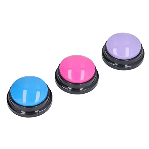 Denash Hundegesprächstaste Einfacher Betrieb für Haustiertraining -Aufzeichnungen Tasten Purple Blue Pink 3pcs von Denash