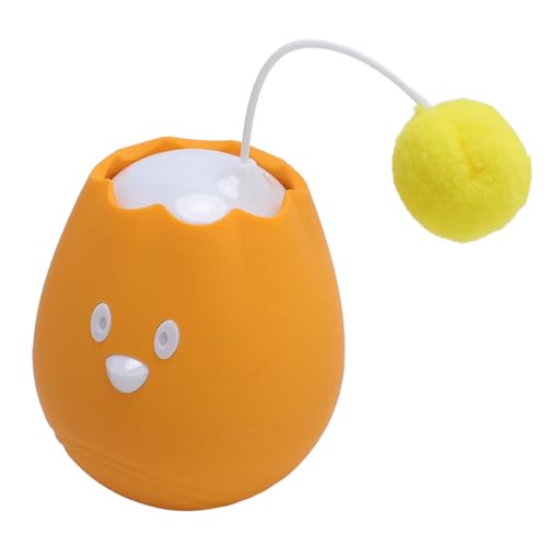 Denash Interaktiver Katzenspielzeugkugel, Aktiviertem Automatischem Rollbecher mit Selbstspielbewegung für Innenkatzen Kätzchen (ORANGE) von Denash
