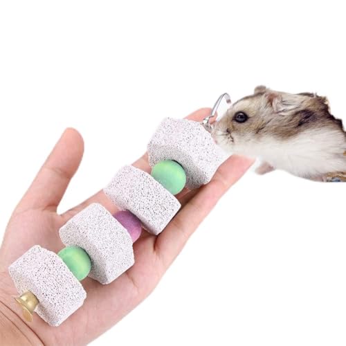 Papageien-Kaustein, Gesundes Papageien-Zähneknirschen, Chinchillas-Kauspielzeug mit Hängendem Seil für Vögel von Denash