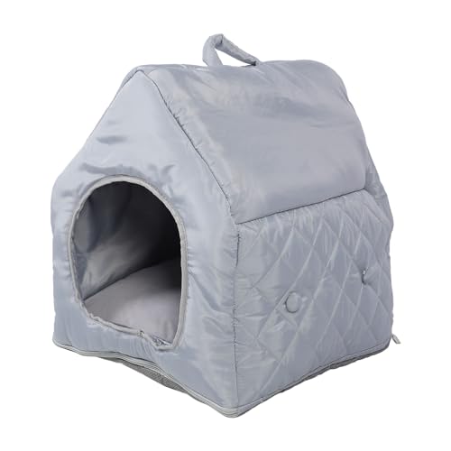 Denash Robustes Hundehaus Im Innenhaus Bequem Alle Jahreszeiten Haustierbett Tragbare Katze Hideaway Gemütlich und Geräumiges Design für Kleine Bis Große Haustiere Hellgrau (Gray) von Denash