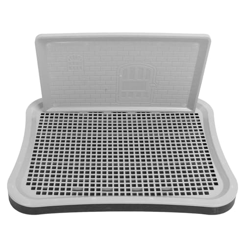 Trainingstoilette für Haustiere, Tragbares Urinierkissen-Tablett mit Abnehmbarer Wandsäule, Trainingstöpfchen für Welpen und Kätzchen an Einem Festgelegten Ort für Kleine, (Black) von Denash