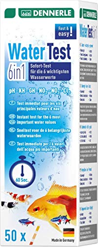 Dennerle Water Test 6in1 - schneller und zuverlässiger Wassertest (50 Teststreifen) von Dennerle