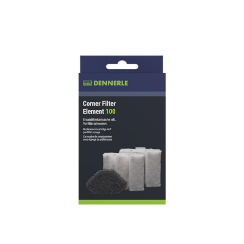 Dennerle 5662 Corner Filter Element 100 - Ersatzkartusche für Eckfilter XXL, 2er Pack - 2X Filterelement inkl. 1 Filterschwamm von Dennerle