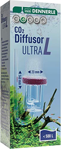 Dennerle CO2 Diffusor Ultra | für Süßwasser-Aquarien bis 400 Liter | aus Acrylglas - mit integriertem Blasenzähler | Membran aus Spezial Sintermaterial (Größe L - für Aquarien 400 Liter) von Dennerle