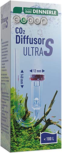 Dennerle CO2 Diffusor Ultra | für Süßwasser-Aquarien bis 400 Liter | aus Acrylglas - mit integriertem Blasenzähler | Membran aus Spezial Sintermaterial von Dennerle