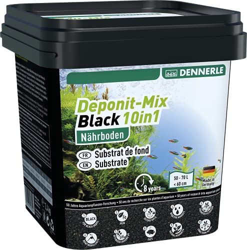 Dennerle Deponit-Mix Black 10in1-2,4 kg Multimineral-Nährboden für Aquarien von 50-70 Liter von Dennerle