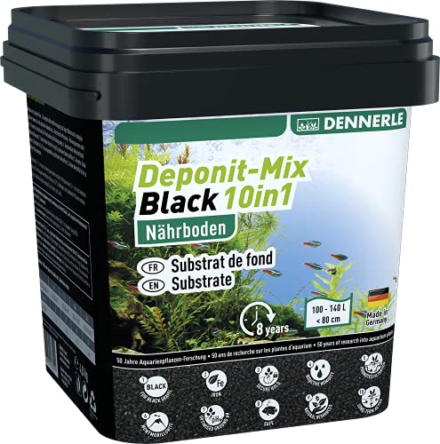 Dennerle Deponit-Mix Black 10in1-4,8 kg Multimineral-Nährboden für Aquarien von 50-70 Liter von Dennerle