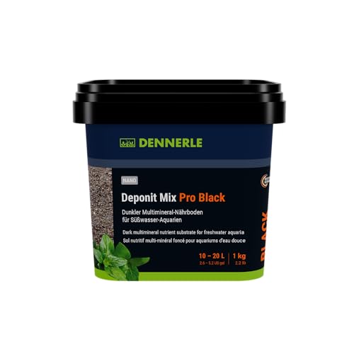 Dennerle Nano Deponit Mix Pro Black, 1kg - Dunkler Multimineral-Nährboden für Süßwasser-Aquarien von Dennerle