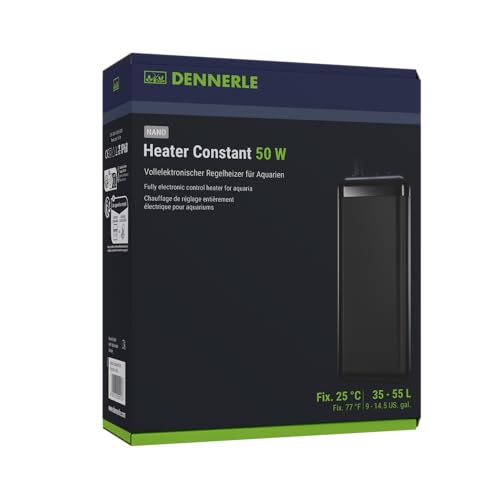 Dennerle Nano Heater Constant 50 W - Vollelektronischer Regelheizer für Aquarien von 35-55 Liter von Dennerle