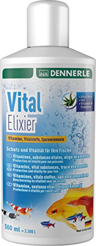 Dennerle Vital Elixier 500 ml - Wasseraufbereiter mit wichtigen Vitaminen, Vitalstoffen und Spurenelementen, Schutz und Vitalität für Fische von Dennerle