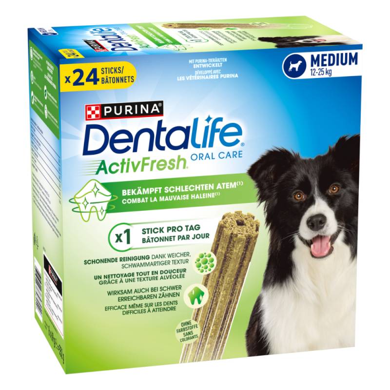 3 + 1 gratis! 4 x Purina Dentalife Active Fresh Tägliche Zahnpflege-Snacks - für mittelgroße Hunde (4 x 24 Sticks) von Dentalife