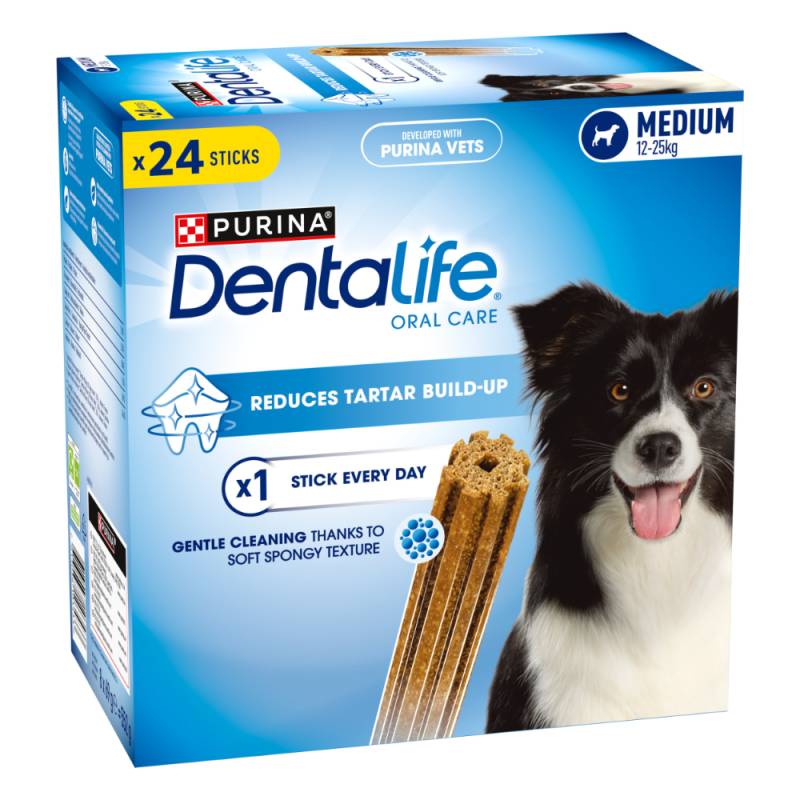 3 + 1 gratis! 4 x Purina Dentalife Tägliche Zahnpflege-Snacks - für mittelgroße Hunde (12-25 kg) - 96 Sticks von Dentalife