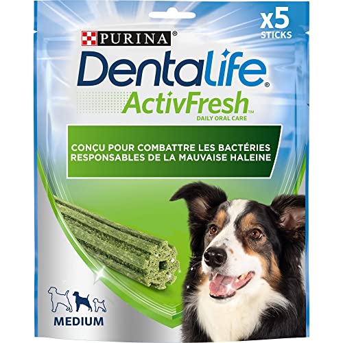 DENTALIFE ActivFresh – 5 Kausnacks für mittelgroße Hunde – 115 g – Mundhygiene im Alltag von Dentalife