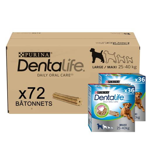 DENTALIFE Maxi Multipack – 72 Kausnacks für große Hunde – 2 x 1272 g – Mundhygiene im Alltag von Dentalife